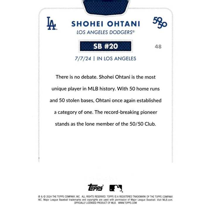 2024 Topps NOW 50/50 limited edition Shohei Ohtani MLB Los Angeles Dodgers card
