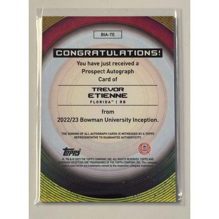 2022-23 Bowman Inception Trevor Etienne autographed rookie card with vibrant colors and premium finish