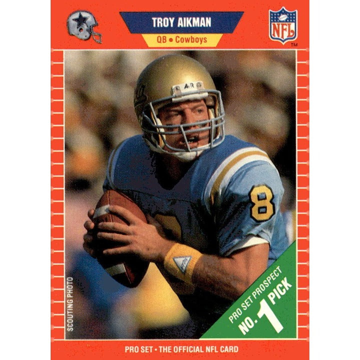 1989 Pro Set Troy Aikman RC UCLA/NFL Dallas How About Them Cowboys  Card 490 HOF