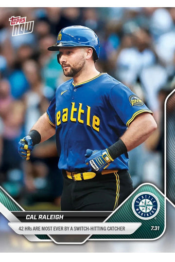 Cal Raleigh 2025 Topps NOW HRs ARE MOST EVER BY A SWITCH-HITTING CATCHER MLB 492