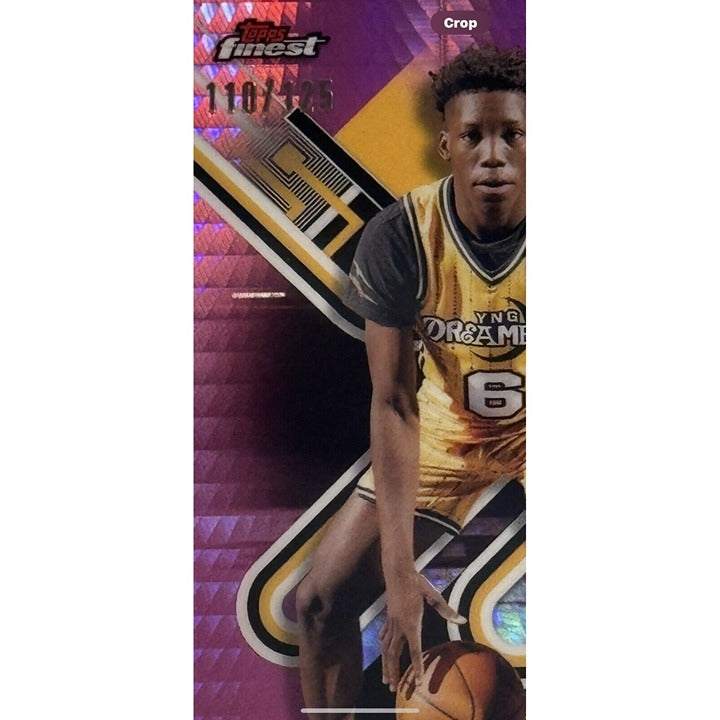 2022-23 Topps OTE Finest Jazian Gortman Milwaukee Bucks rookie refractor autograph card numbered 110/125