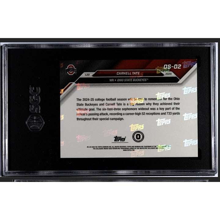 Limited edition 4049 Carnell Tate 2024-25 Bowman U Now OS-02 graded SGC 9 football trading card