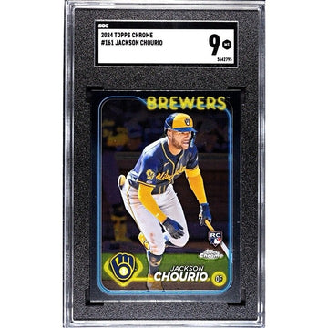 2024 Topps Chrome Jackson Chourio RC MLB Rookie Baseball Card #161 Brewers SGC 9