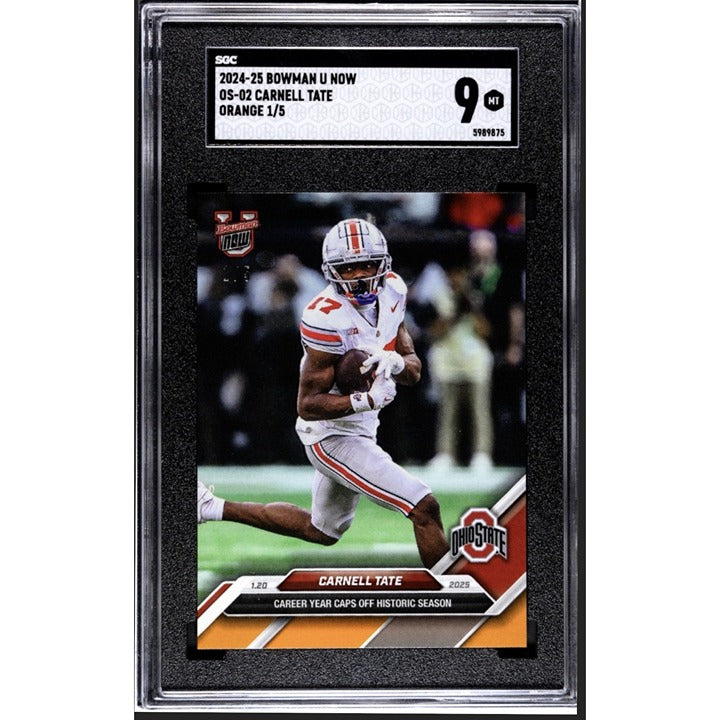 1/5* - 876 PR! - Carnell Tate RC* LIMITED 2024-25 Bowman U NOW OS-02 OS - SGC 9*
