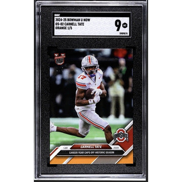 1/5* - 876 PR! - Carnell Tate RC* LIMITED 2024-25 Bowman U NOW OS-02 OS - SGC 9*