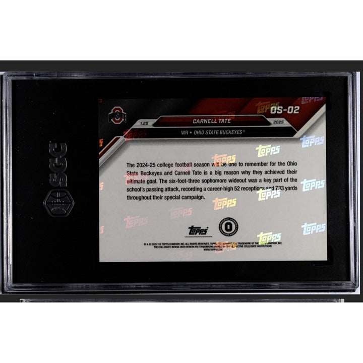 2024 Bowman University Carnell Tate Ohio State Buckeyes limited edition graded football trading card SGC 9
