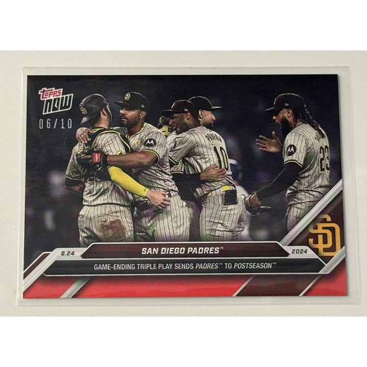 6/10* San Diego Padres Triple Play To Postseason 2024 MLB TOPPS NOW #747 -READY!