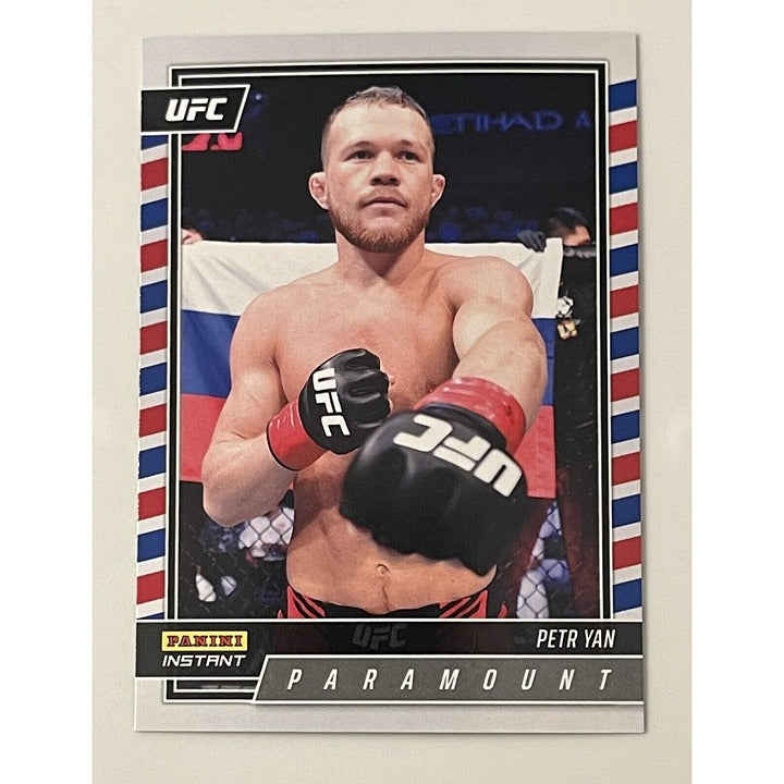 PETR VAN 2022 Panini Instant UFC Paramount MMA trading card with red and black gloves