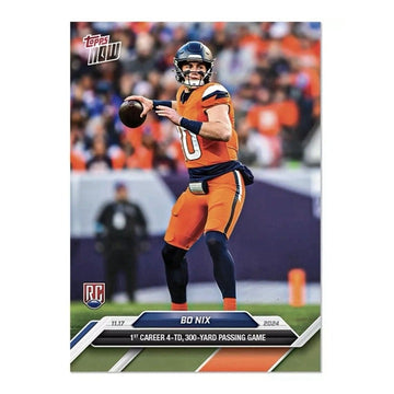 BO NIX RC* - 2024 Topps NOW Football 4 TD GAME NFL Denver Broncos Card 12 READY!