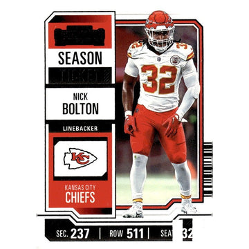 2023 Panini Contenders Nick Bolton Season Ticket Retail NFL KC Chiefs - Card #50