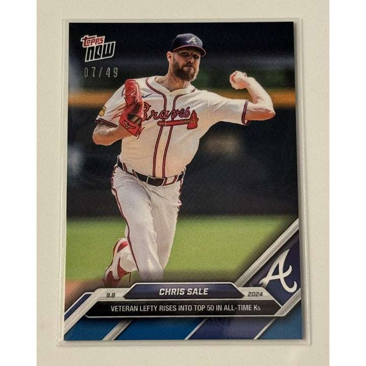 2024 Topps Now Chris Sale limited edition Braves pitching trading card 07/49 rare collectible