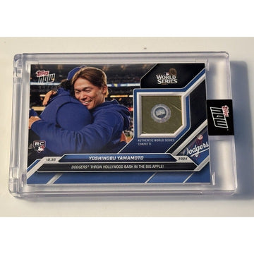 22/49 Yoshinobu Yamamoto/OHTANI Dodgers WS Confetti Relic 2024 Topps NOW #WSC-5A