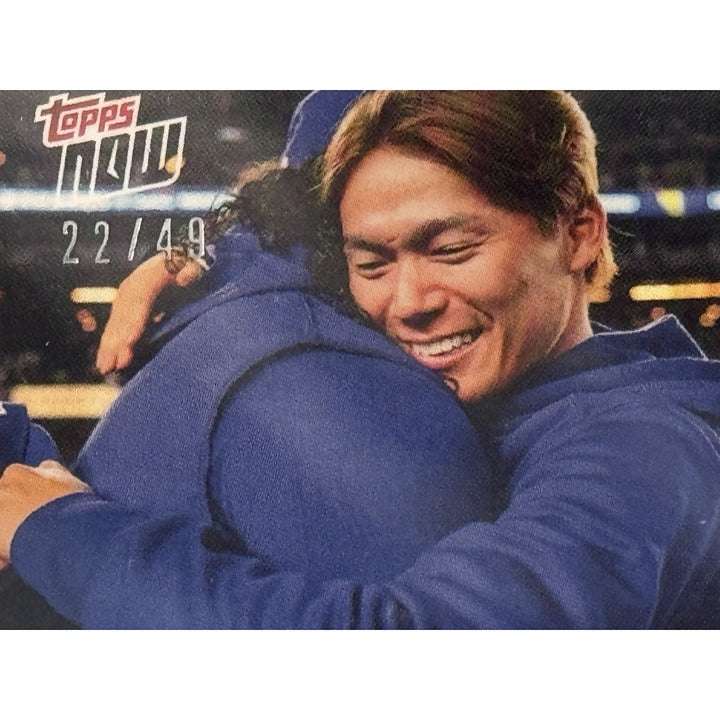 2024 Topps Now Yoshinobu Yamamoto Ohtani Dodgers World Series confetti relic card