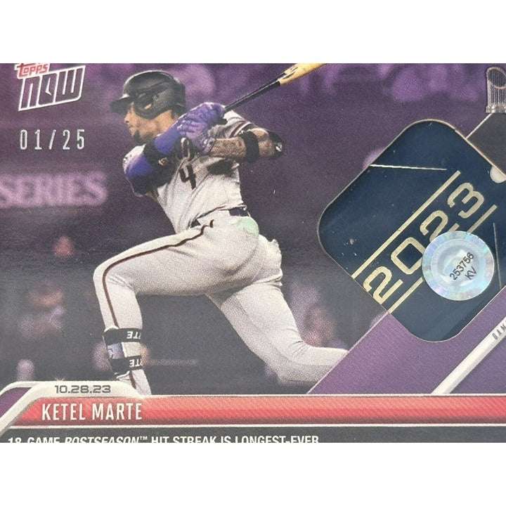 2023 MLB TOPPS NOW Ketel Marte game base relic card #1055D Arizona Diamondbacks limited edition 1/25