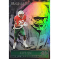 Jerry Rice 2022 Panini Chronicles Illusions Draft Picks Parallel football card in pink with San Francisco 49ers and Houma Delta Cubs uniforms