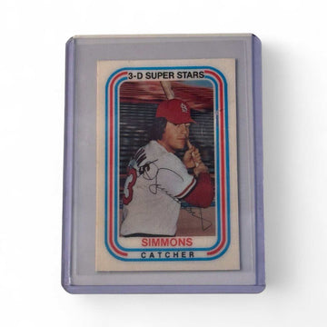 1976 Xograph 3-D Super Stars Ted Simmons St. Louis Cardinals catcher baseball card in protective sleeve