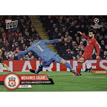 2023 Topps NOW Champions League Soccer Mohamed Sohlah Club Record #082 Liverpool