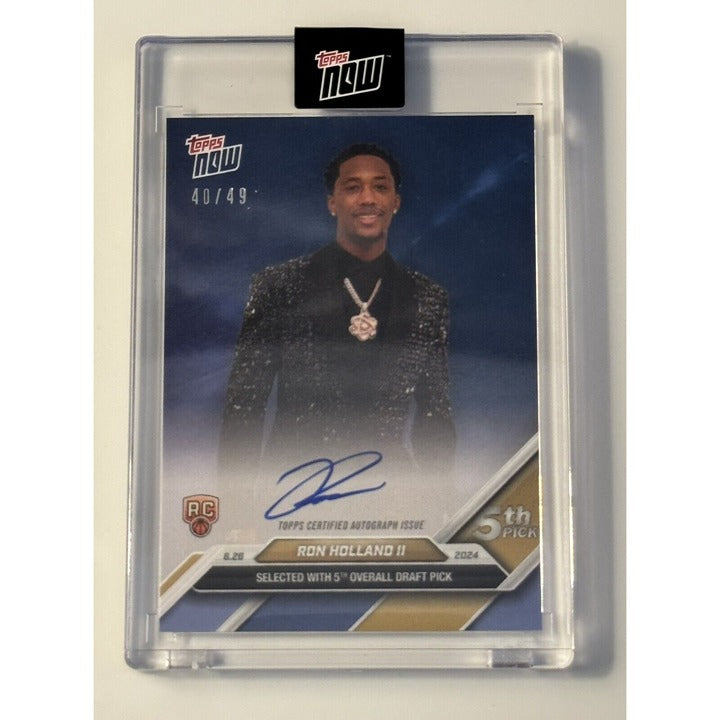 40/49 Ron Holland II On Card Autograph 2024 TOPPS NOW NBA Pistons - SEALED* D4-B