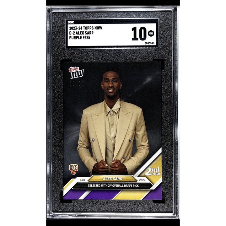09/25 Alex Sarr RC - 2024 Topps Now - NBA Draft Night - Wizards Rookie Card #D-2