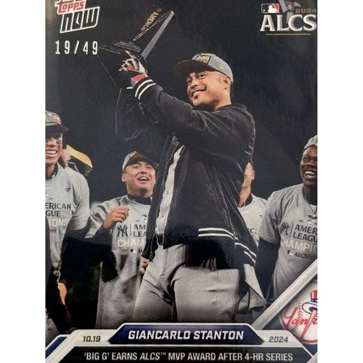 Limited edition 2024 Giancarlo Stanton ALCS MVP Topps Now trading card, New York Yankees collectible