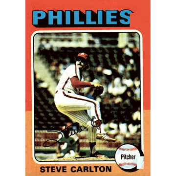 1975 Topps Steve Carlton Baseball Card 185 MLB Philadelphia Phillies HOF Pitcher