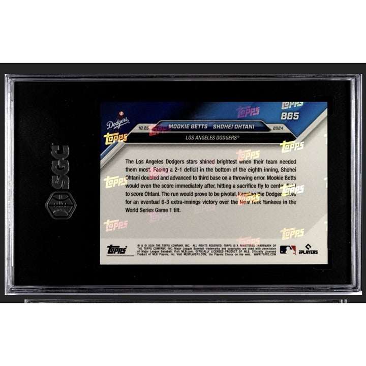 2024 Topps Now MLB card featuring Shohei Ohtani and Mookie Betts graded SGC 10 in protective case
