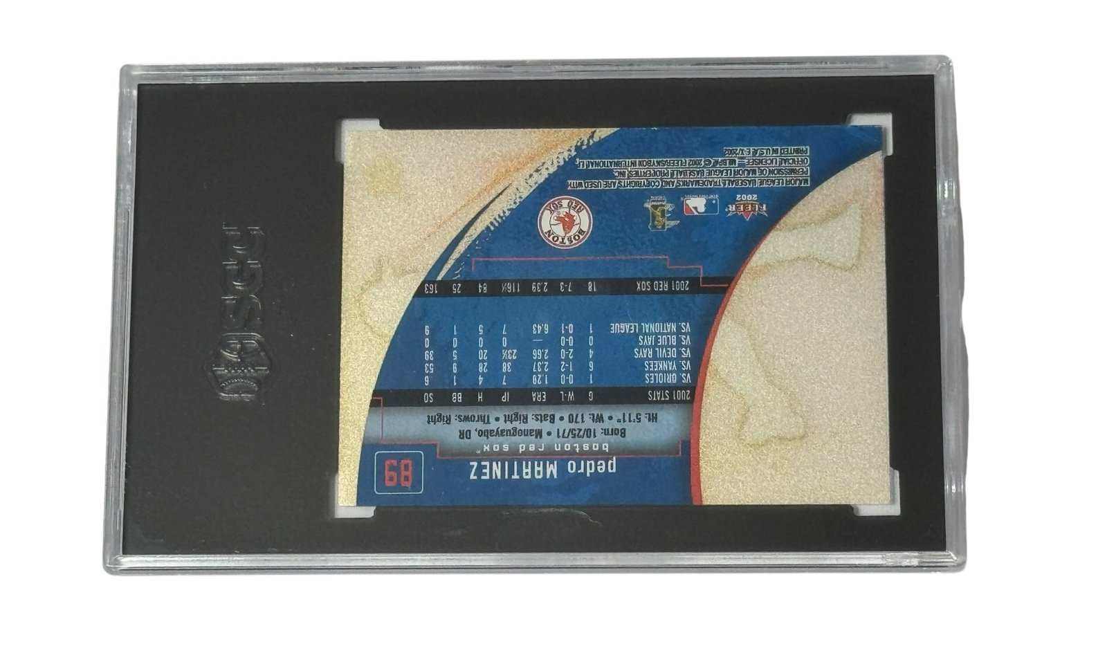 Pedro Martinez 2002 Fleer E-X #89 baseball card graded SGC 8 in protective case