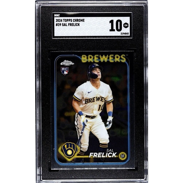 2024 Topps Chrome SAL FRELICK RC* Card #39 MLB Milwaukee Brewers Rookie - SGC 10