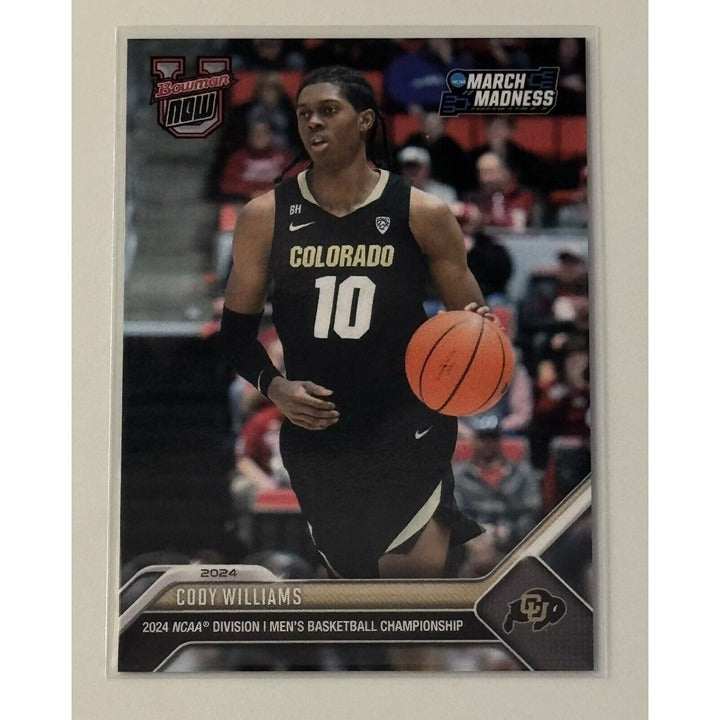 Cody Williams* 2023-24 Bowman U Now March Madness #8 - NCAA Colorado Basketball*