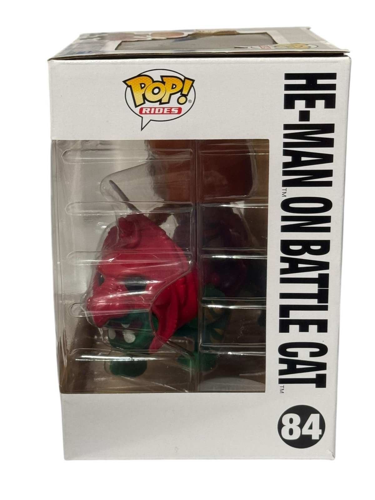Funko Pop Rides He Man on Battle Cat 84 flocked collectible figure in display box
