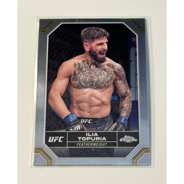 Ilia Topuria 2024 Topps Chrome UFC Featherweight Champion trading card