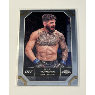 Ilia Topuria 2024 Topps Chrome UFC Featherweight Champion trading card