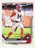 Gunner Stockton RC Topps Now Bowman U football card celebrating SEC overtime win