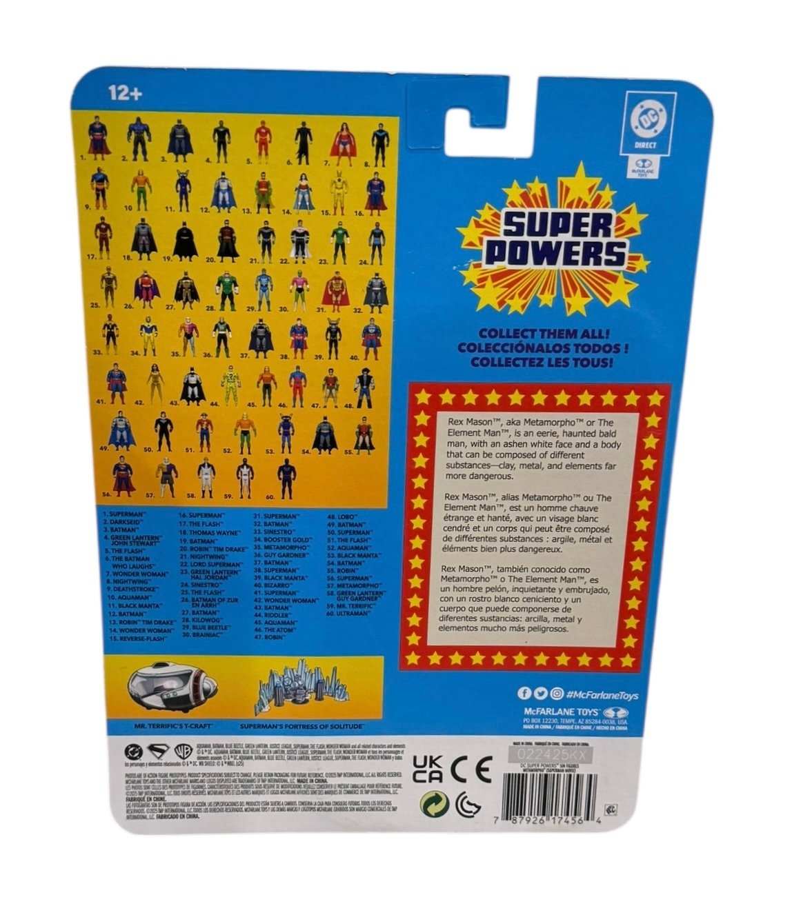 McFarlane Super Powers Metamorpho 5-inch sealed action figure with retro DC Comics cardback