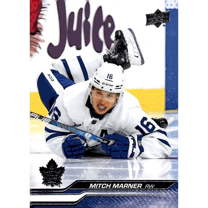 Mitch Marner 2023-24 Upper Deck Series 2 NHL hockey card #418 Toronto Maple Leafs playing on ice