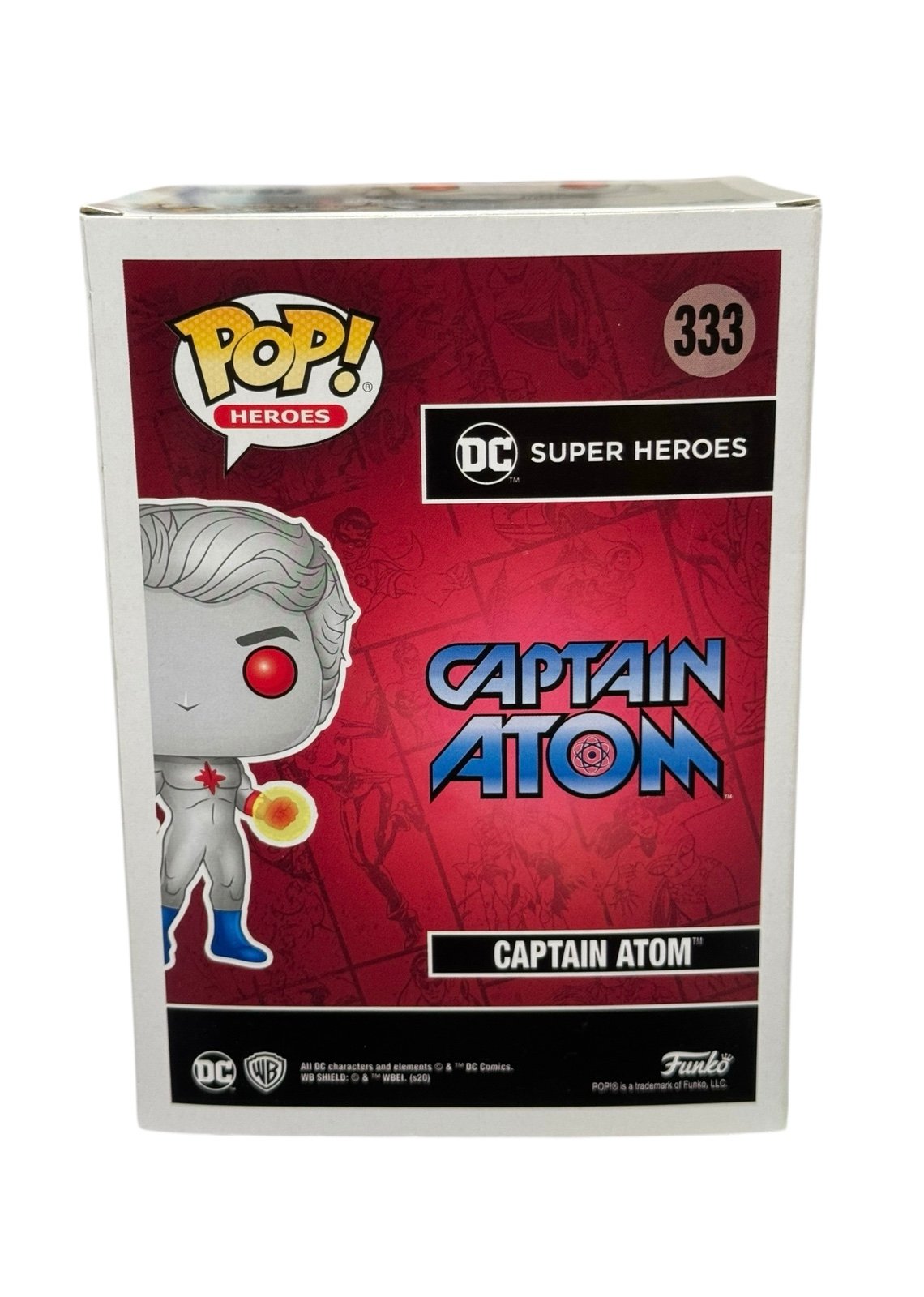 Captain Atom Funko Pop 333 DC Super Heroes 2020 Limited Edition metallic sculpt with red energy details in box