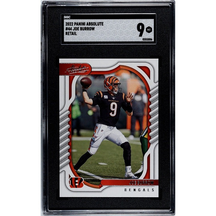 2022 Panini Absolute Joe Burrow football card graded SGC 9 Cincinnati Bengals quarterback trading card