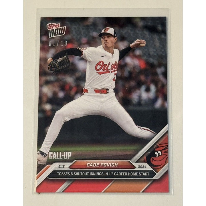 1/10 Cade Povich RC Cal-Up 6 Shutout Inning 2024 MLB TOPPS NOW Card 293 PR: 1070