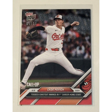 1/10 Cade Povich RC Cal-Up 6 Shutout Inning 2024 MLB TOPPS NOW Card 293 PR: 1070
