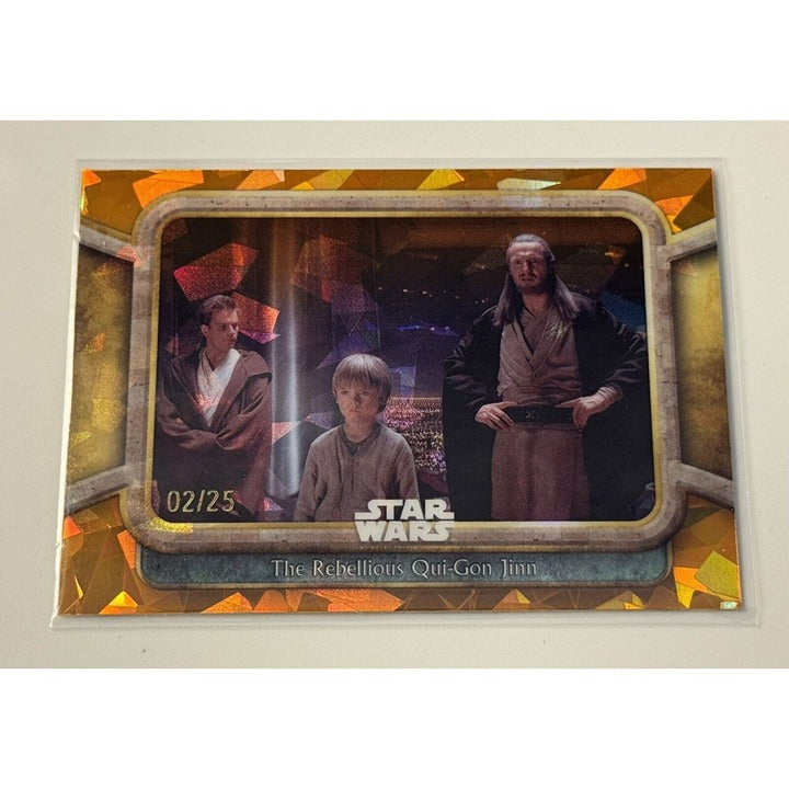 2024 Sapphire Star Wars Phantom Menace - 2/25 Rebellious Qui-Gon Jinn Orange #63