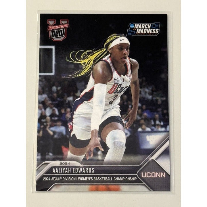 AALIYAH EDWARDS UConn 2023-24 Bowman U Now University MARCH MADNESS NCAA Card #9