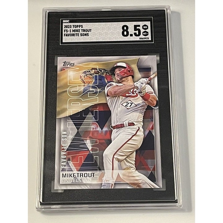 2023 Topps Series 2 Favorite Sons Mike Trout FS-1 Angels New Jersey SGC 8 Angels