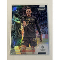 Jamal Musiala 2021-22 Topps UEFA Stadium Club Chrome Prism Refractor soccer trading card of Bayern Munich player in black uniform with blue prism effect