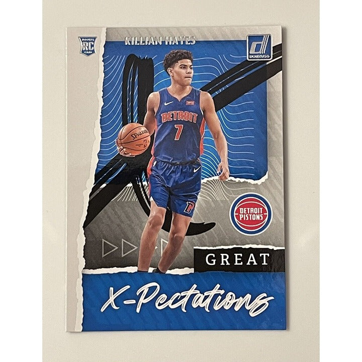 KILLIAN HAYES RC 2020-21 Donruss Great X-Pectations Rookie Card #7 Detroit Pistons basketball card