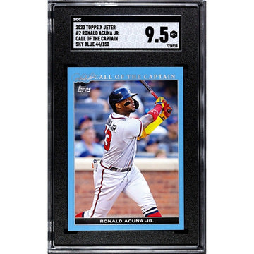 2022 Topps X Derek Jeter Call of Captain Ronald Acuna Jr Sky Blue 44/150 SGC 9.5