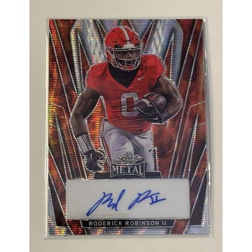 3/3 2024 Leaf Metal Red Flood Pulsar Roderick Robinson II RC AUTO Georgia BA-RR3