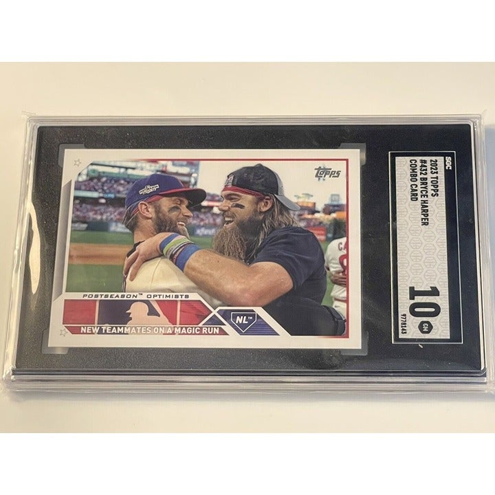 2023 Topps Series 2 Bryce Harper & Brandon Marsh  Combo Card 432 Phillies SGC 10