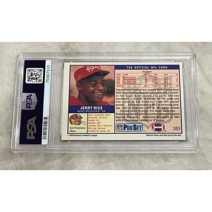 1989 Pro Set Jerry Rice Super Bowl football card PSA 6 collectible