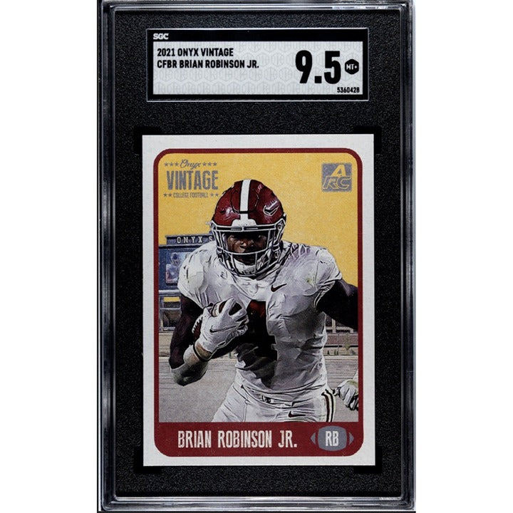 2021 Onyx Vintage College Brian Robinson Jr. RC Card #CFBR NFL Falcons - SGC 9.5