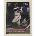 Tommy Pham 2023 MLB Topps Now World Series baseball card with 4-hit postseason game achievement